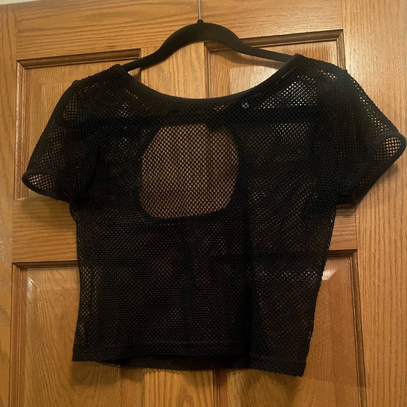 Black Net T Shirt cropped. Brand Akira. Size small. - Picture 3 of 3